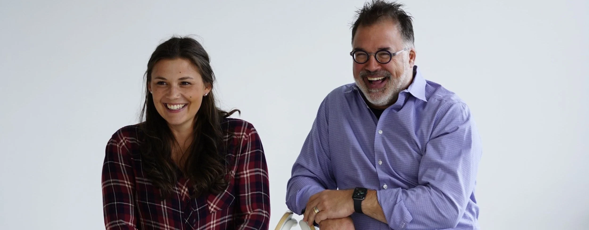 Tessa Forshaw and Richard Braden laughing together